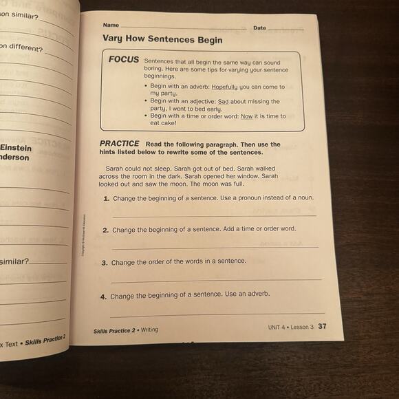 Open Court Skills Practice Book 2 Workbook Grade 3 Unused Writing Spelling - Picture 10 of 13